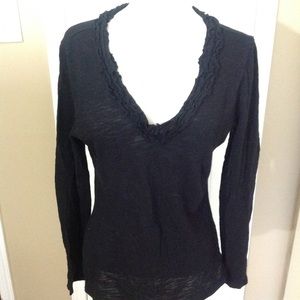 INC vneck black blouse